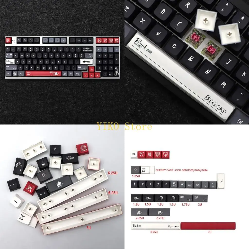 Фото K32C 133 клавиши PBT колпачки для клавиш XDA Profile DYE SUB персонализированный черный для темы Марса колпачок для Cherry MX №1