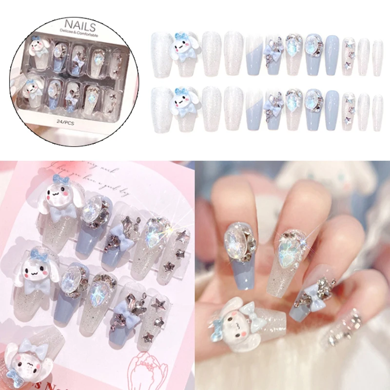 Накладные ногти Sanrio My Melody милые аниме Мультяшные нашивки для ногтей Kuromi Cinnamoroll