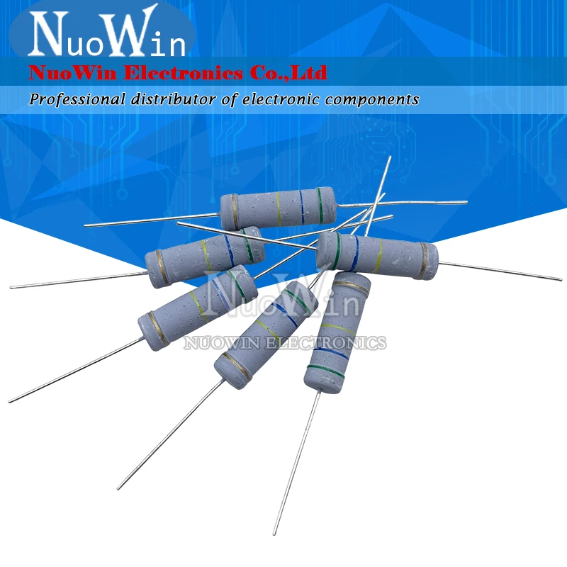 

10pcs 5W Metal oxide film Resistor 5% 1R ~ 10M 100R 220R 330R 1K 2.2K 3.3K 4.7K 10K 22K 47K 100K 1M 100 220 330 ohm Carbon Film