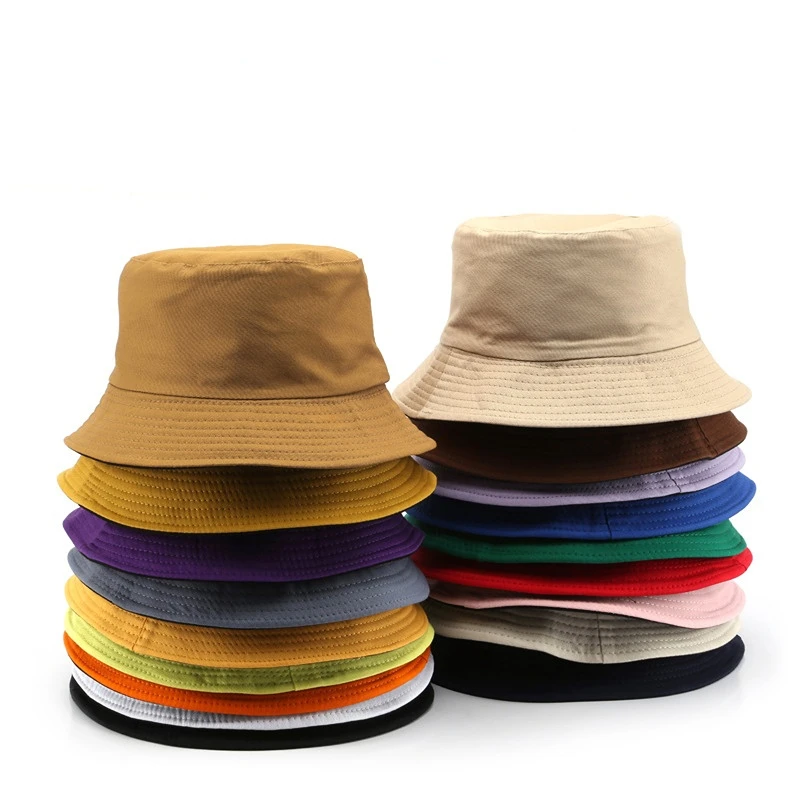 

2022 BILICLUB Cotton Bucket Hat for Women and Men Reversible Panama Hats Summer Sun Caps Solid Double Sided Fisherman Hat Unisex