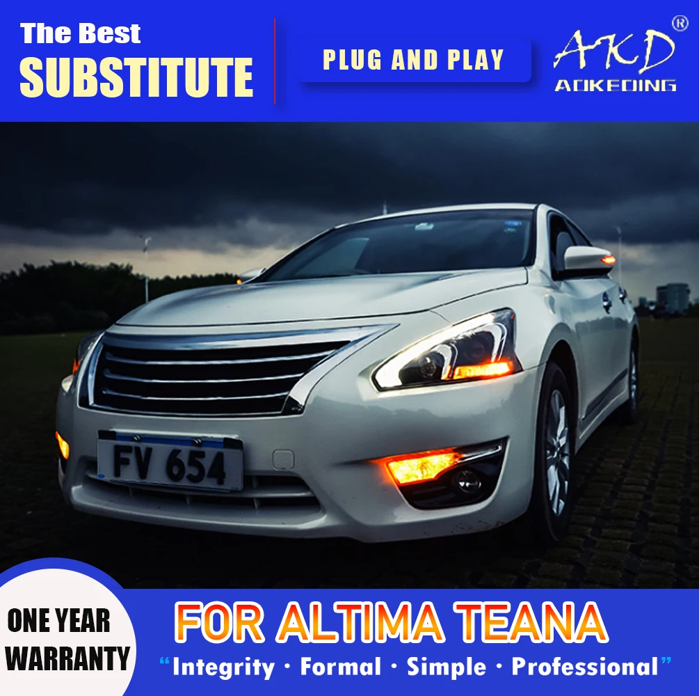 Фото Фара AKD для Nissan Teana светодиодный, фара 2013-2017, фары Altima DRL, сигнал поворота, фара дальнего света, линза проектора Angel Eye №5
