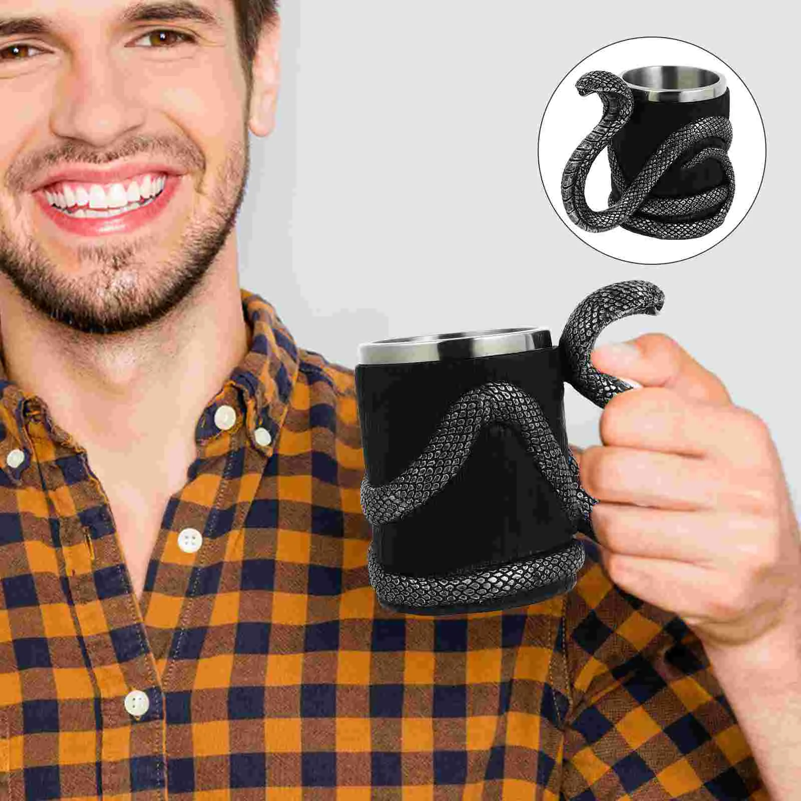 

Mug Man Stainless Steel Glass Insulated Coffee Mugs Portable Water Cup