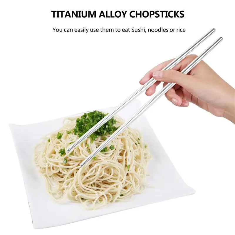 

Titanium Alloy Chopsticks Portable Reusable Food Sticks Chopsticks for Outdoor Tour Camping(6*225mm Round Chopstick)