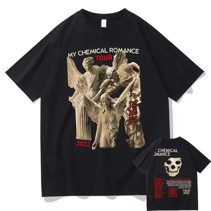 

Rock Band My Chemical Romance 2022 Tour Double Sided Print Tshirt Men's Vintage T-shirts Men Women Casual Punk Gothic T Shirt