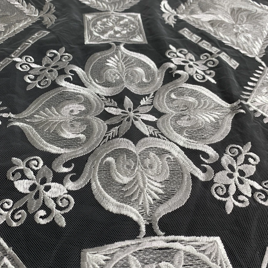 

Embroidered Lace Fabric By the Yard Off White Bride Wedding Dress 130cm Wide