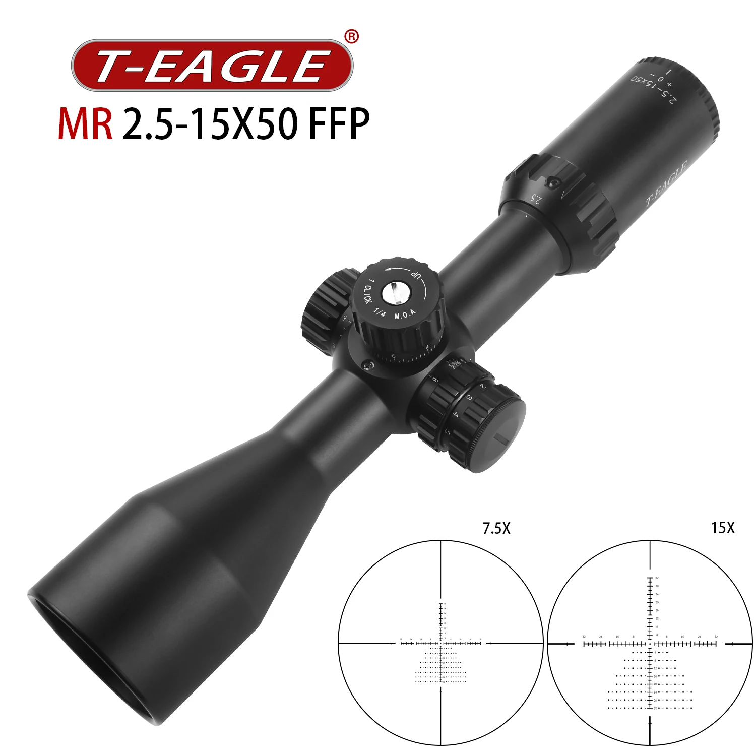 

T-eagle Optics MR 2.5-15x50 FFP Hunting Optical Sight Tactical Rifle Scope PCP Long Range First Focal Plane Riflescope Aimsight