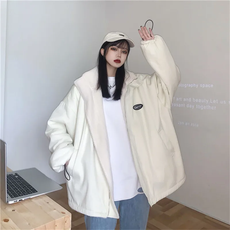 Lamb Wool Coat Women's Winter 2022 New Winter Jacket 2022 Parkas Women Jacket Coat Loose Thick,Both Sides Wear Cotton Clothes