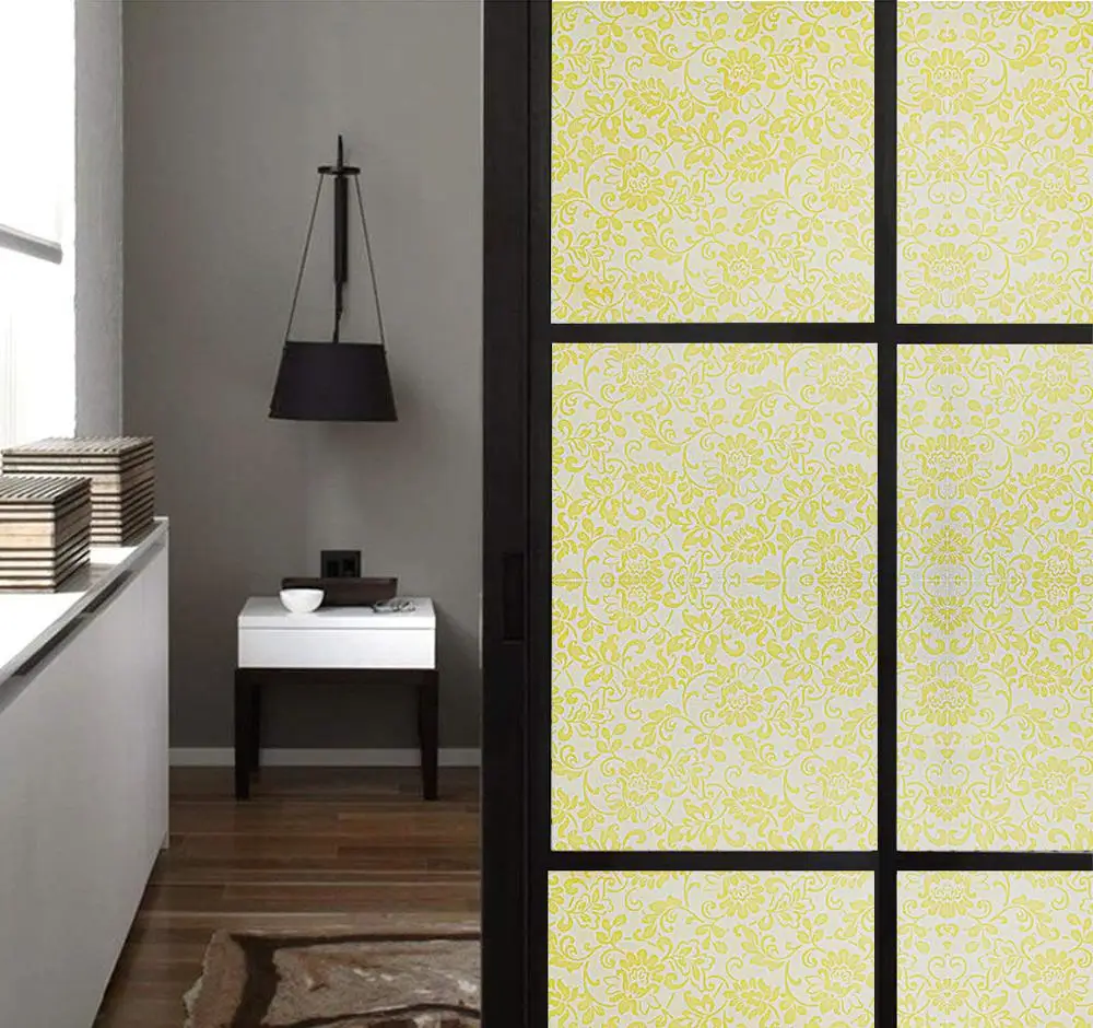 

45x200 Cm Stained Decorative Window Film Blackout Self Adhesive Film Privacy Window Stickers Decorative Vinyl Window Foil