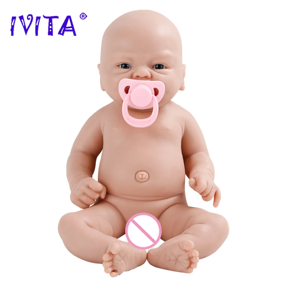 

IVITA 36cm(14inch) 1.76kg Full Body Silicone Reborn Baby Doll Unpainted Unfinished Soft Bebe Dolls Lifelike Girl DIY Blank Toys