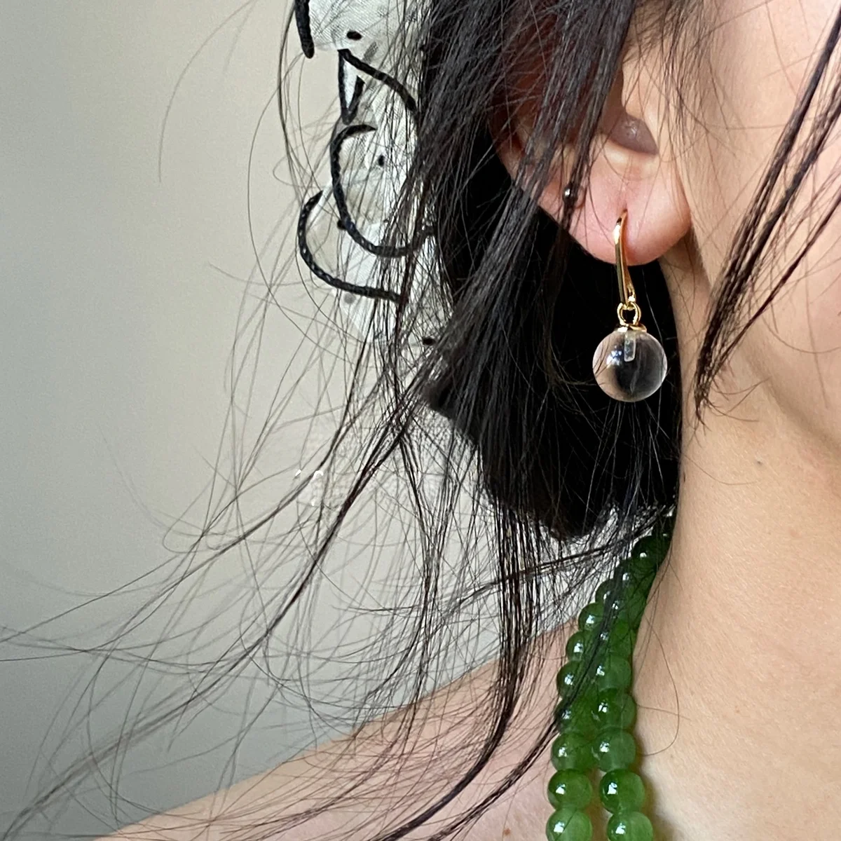 Chai Fu Studio/E397 французские легкие роскошные элегантные прозрачные круглые серьги с