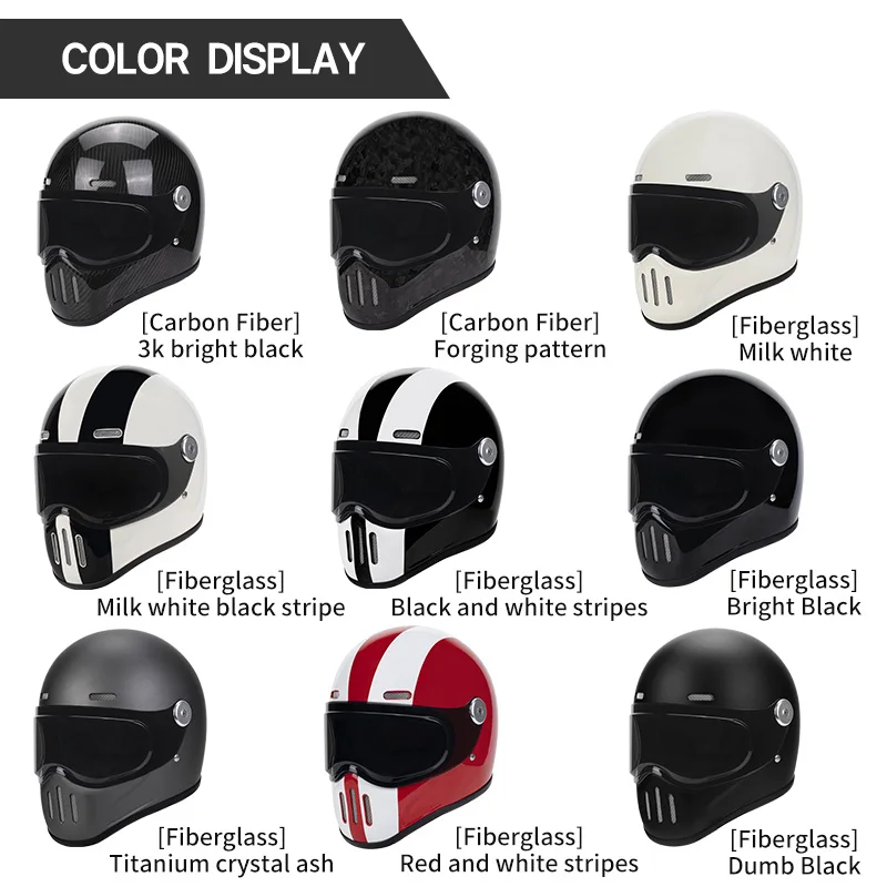 Мотоциклетный шлем TT &amp COCASCOS со съемными линзами винтажный из углеродного