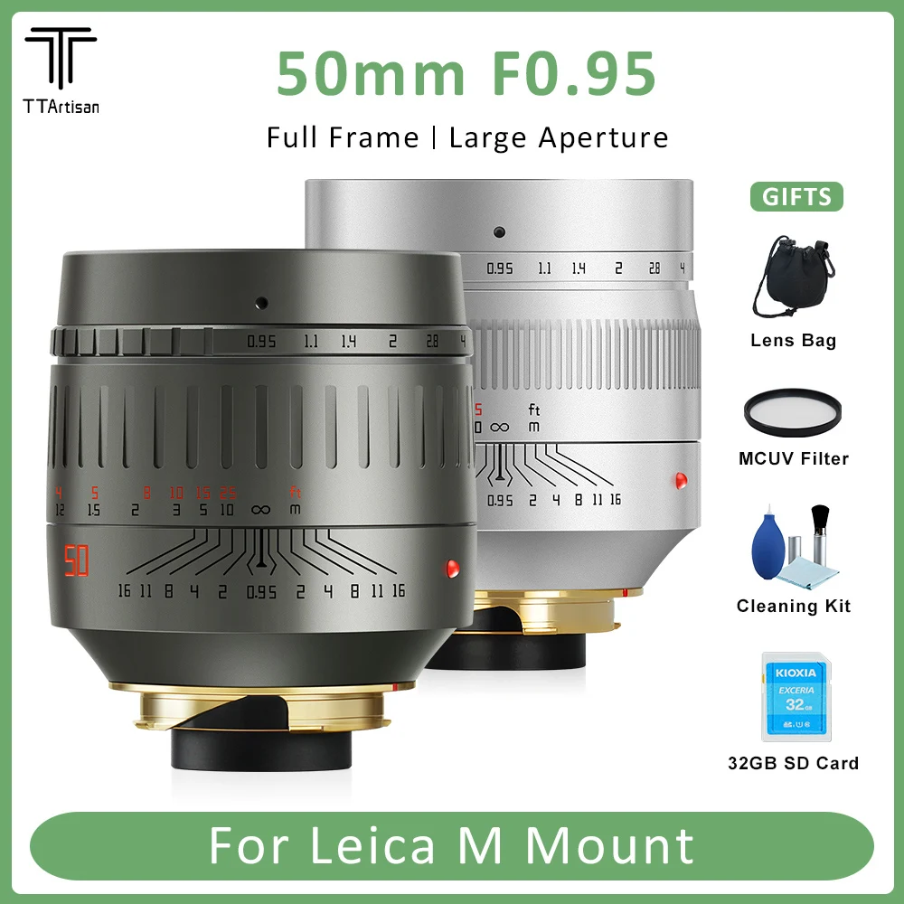 

TTArtisan 50 мм F0.95 Полнокадровый объектив для Leica M Mount Camera Adapter с Hasselblad Sony E Nikon Z Canon R Fuji X GFX Leica L