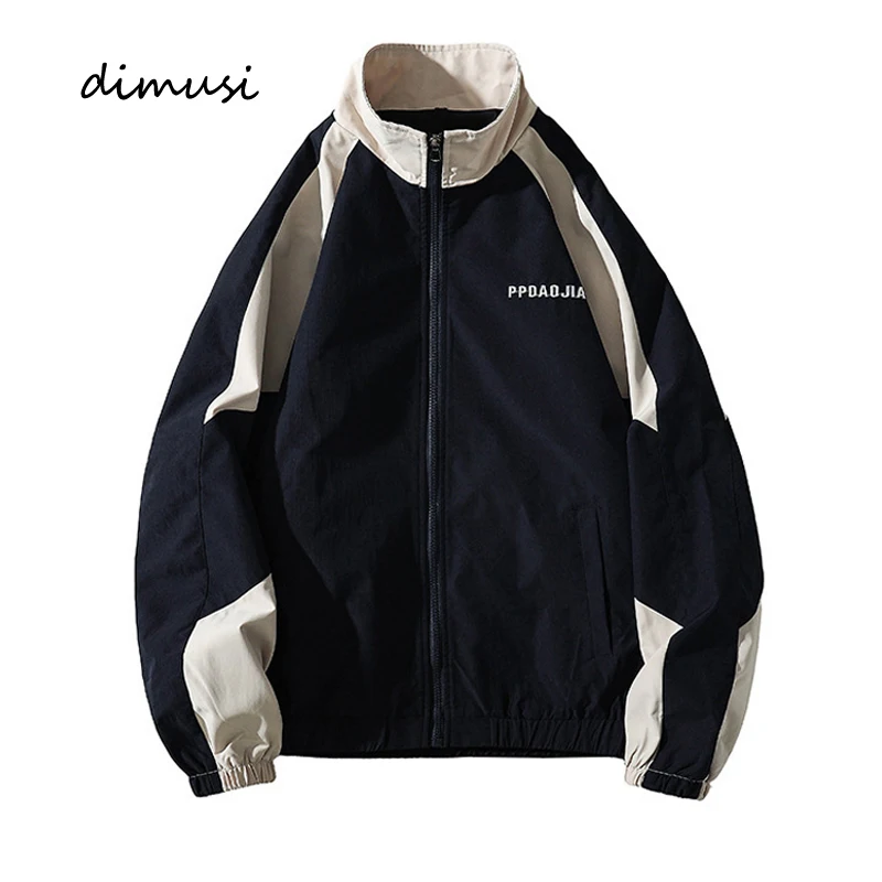 

DIMUSI Spring Korean Men's Letter Bomber Jacket Casual Street Loose Patchwork Zipper Coat Women Couple College Brand Clothing