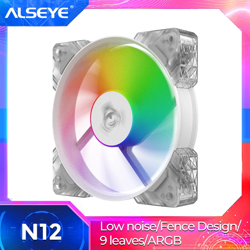 

Вентиляторы ALSEYE NEO N12, 120 мм, светодиодная подсветка, вентилятор охлаждения для чехла компьютера, 2510-3pin & Molex 4-контактный разъем