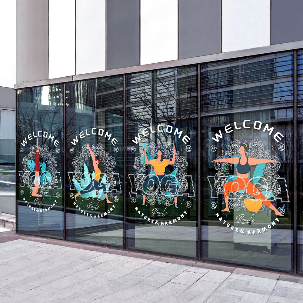 QiAds на заказ наклейки для украшения стеклянных дверей спортзала плакат