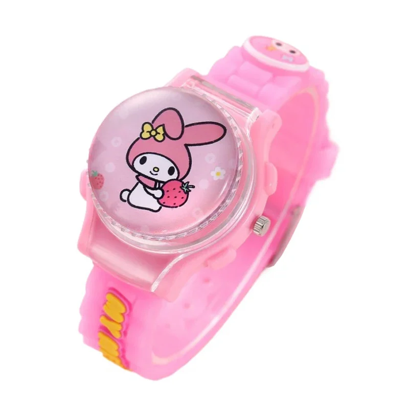 Miniso аниме мультфильм Sanrio Cinnamoro Melody Kuromi кварцевые откидные часы для девочек и