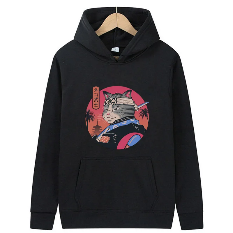 

Men's Hoodie loose Knife Cat print unisex hoodies casual cool men hoodies Hip Hop Anime hoodies men hooded sweatshirts Male tops