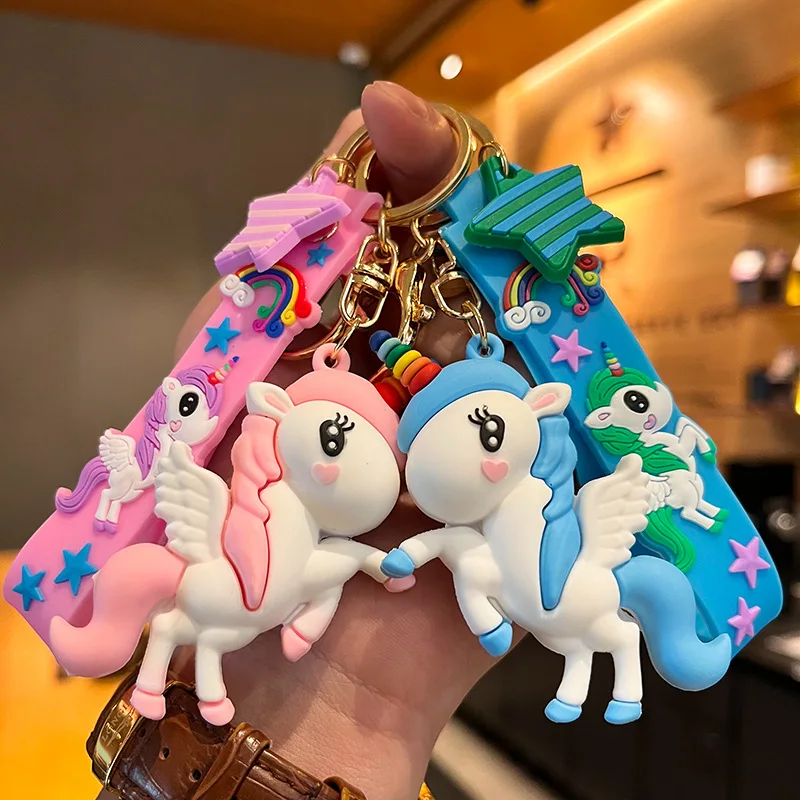 

Kawaii аниме мультфильм Единорог брелок милая кукла кулон автомобиль брелок Рюкзак украшения аксессуары ювелирные изделия подарки для друзей