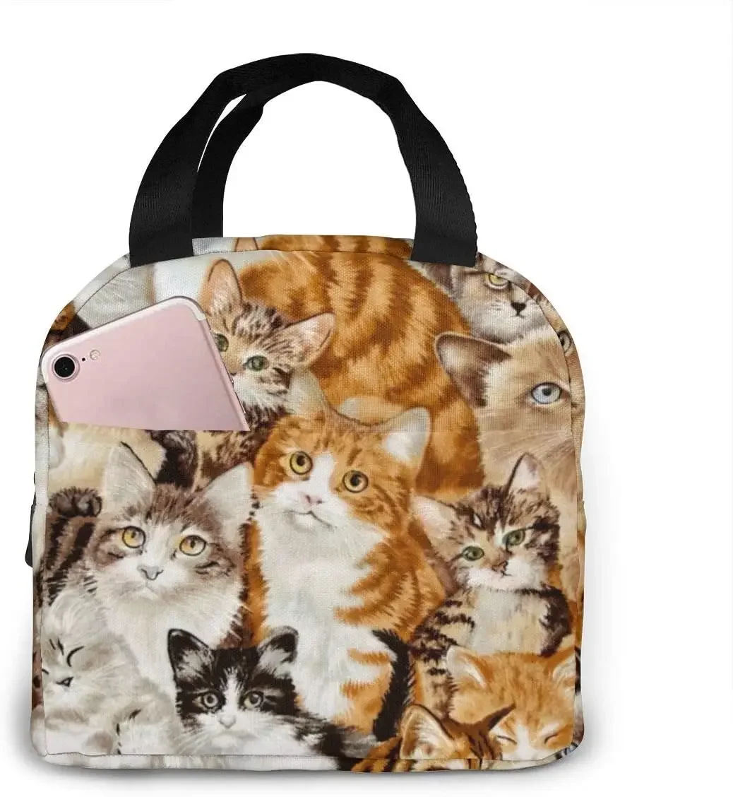 Сумка-холодильник с милым котом для путешествий/пикника/работы