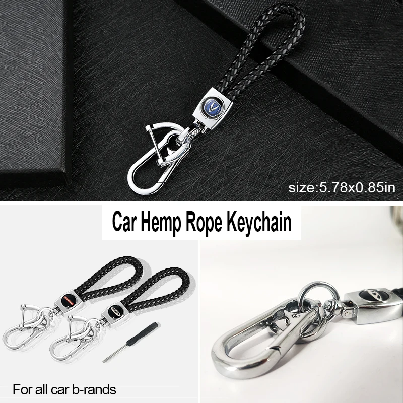 

Leather Knitted Rope Keychain Hand Knitted Car Keychain for Alfa Romeo159 147 156 Stelvio Giulia Giulietta Gt Car Accessories