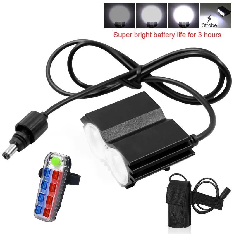 

Bicycle Light 7000 Lumen Rechargeable Bike Headlight Set Flashlight Handlebar Mountain Road Bike Cycling Highlight + Charger