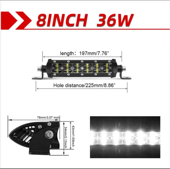 Новый 6D тонкий светодиодный светильник 20 см 96 см прожектор рабочий свет для вождения грузовика 4X4 Offroad Jeep Car Barra 12 В 24 В точечный рабочий фонарь