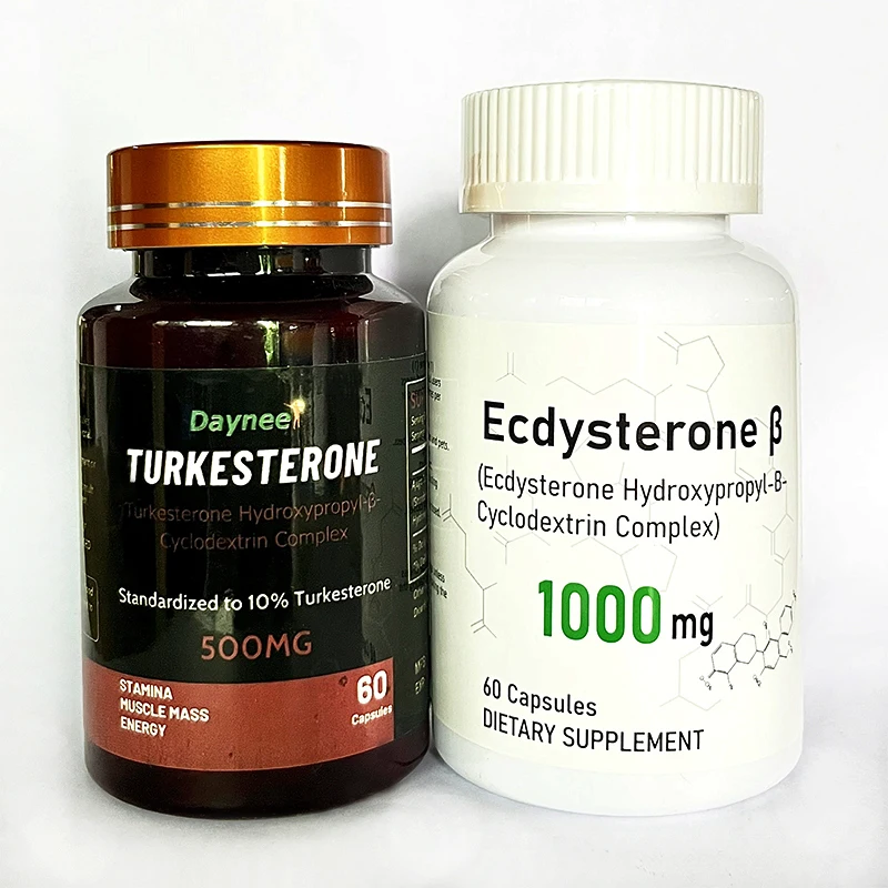 

2 Bottle 120 Pills Turkesterone Capsules+Ecdysterone Capsules Support Muscle Development Increase Burn Fat Zengji Hard Capsule
