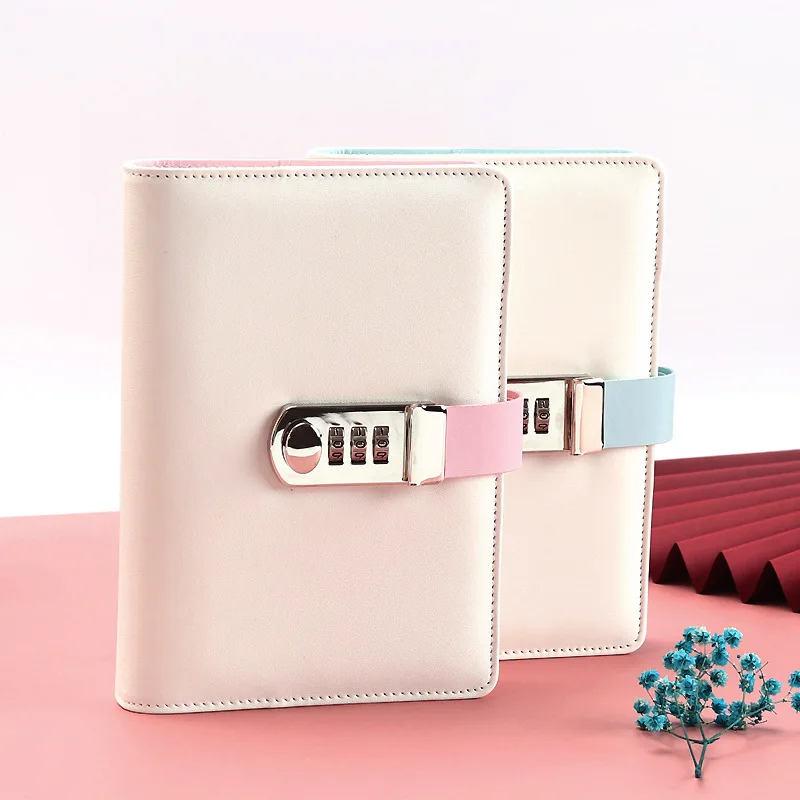 

High Appearance Password Lock Loose-Leaf Handheld Bookbook Multifunctional With Lock Buckle Memories Diary Book Student Statione