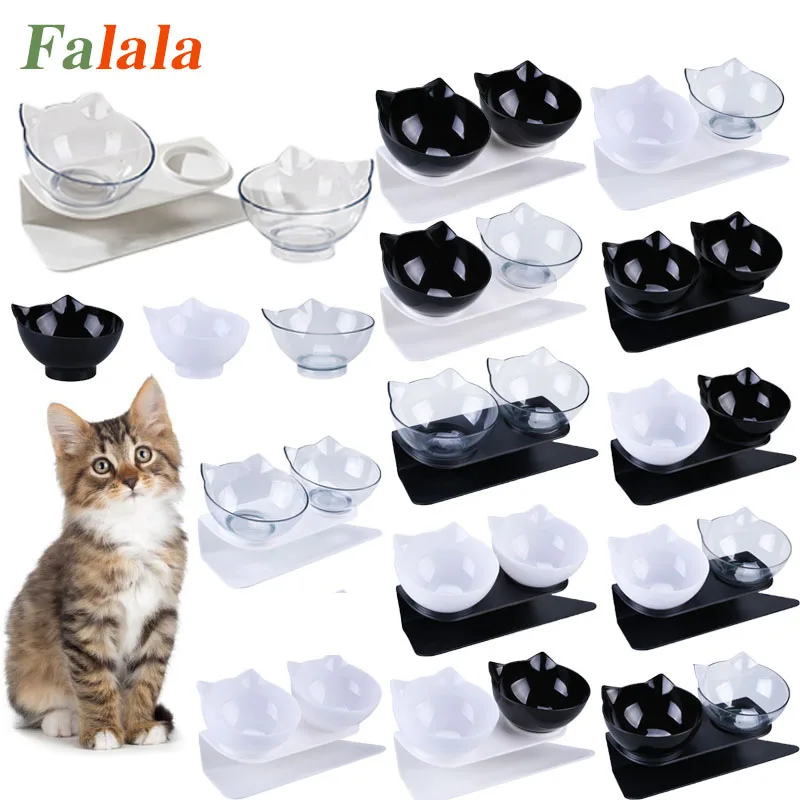 

Non-Slip Double Cat Bowl Pet Water Food Feed Dog Bowls Pet Bowl With Inclination Stand Cats Feeder Feeding Bowl Kitten Supplies
