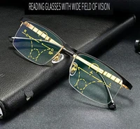 progressive multifocus reading glasses see near and far women men ultralight titanium alloy semi rim anti blu ray 1 2 3 to 4