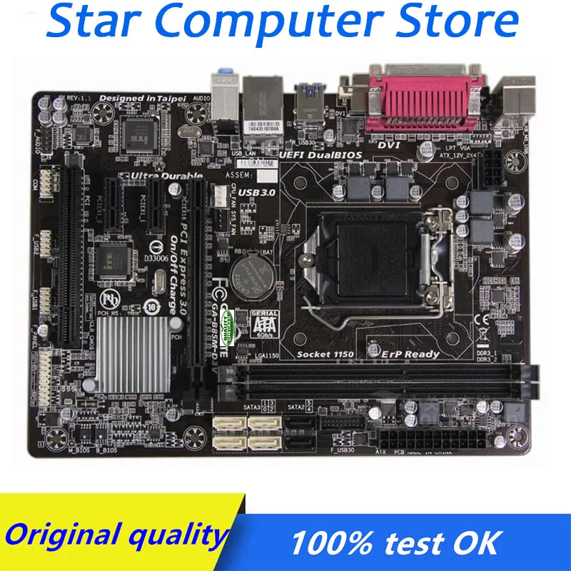 

For Gigabyte GA-B85M-D3V B85M-D3V Computer USB3.0 SATA3 Motherboard LGA 1150 DDR3 B85 B85M Desktop Mainboard Used