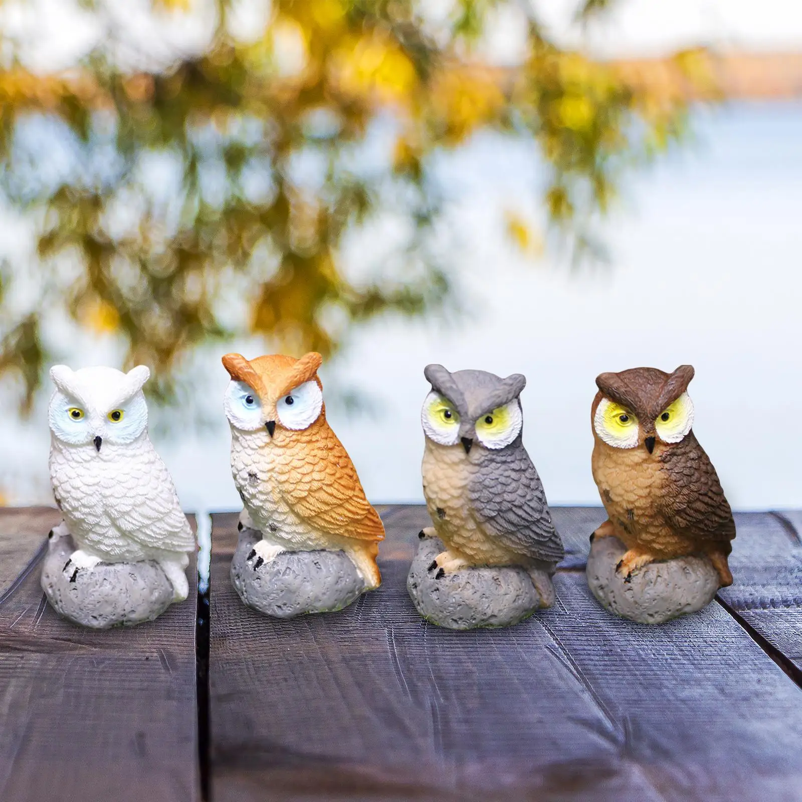 

4Pcs Owl Landscape Garden Decoration for Micro Landscape Bonsai Craft Decor