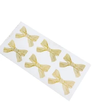60pcslot transparent gold big bow shape handmade cake packaging sealing label sticker baking diy gift party stickers