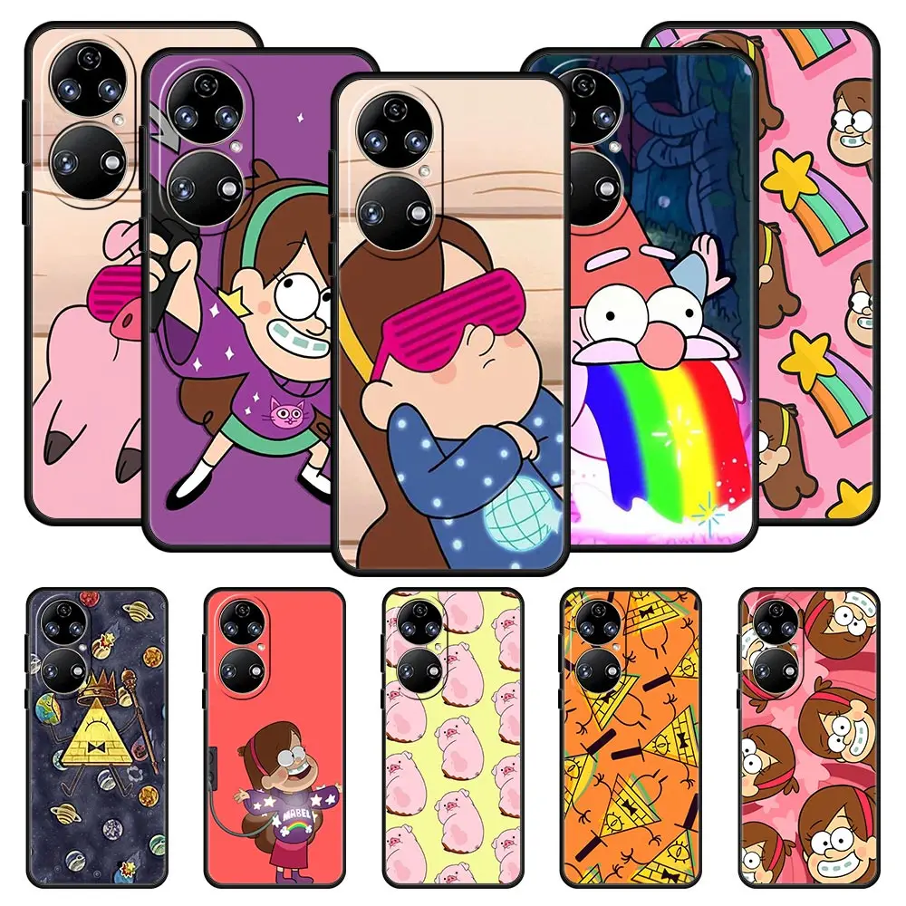 

Disney Cartoon Cute Gravity Falls Phone Case For Huawei P50 P30 Pro P20 P40 Lite E P Smart Z Y9 Y7 Y6 2019 Y6p Y9s Y7a Cover