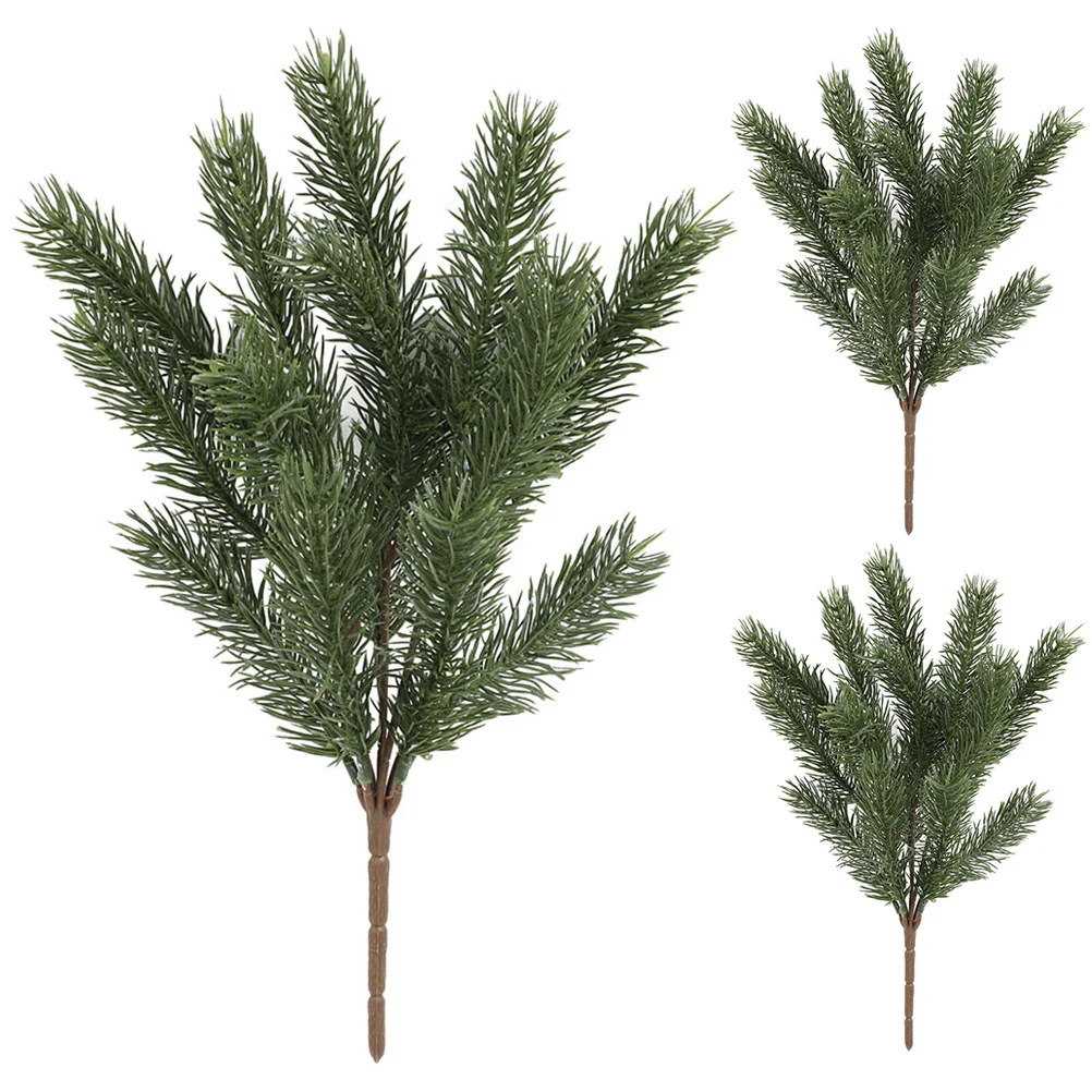 

Artificial Christmas Picks Green Pine Needles Stems Tree Filler Branches Holiday Winter Garland Greenery Flower Bushes