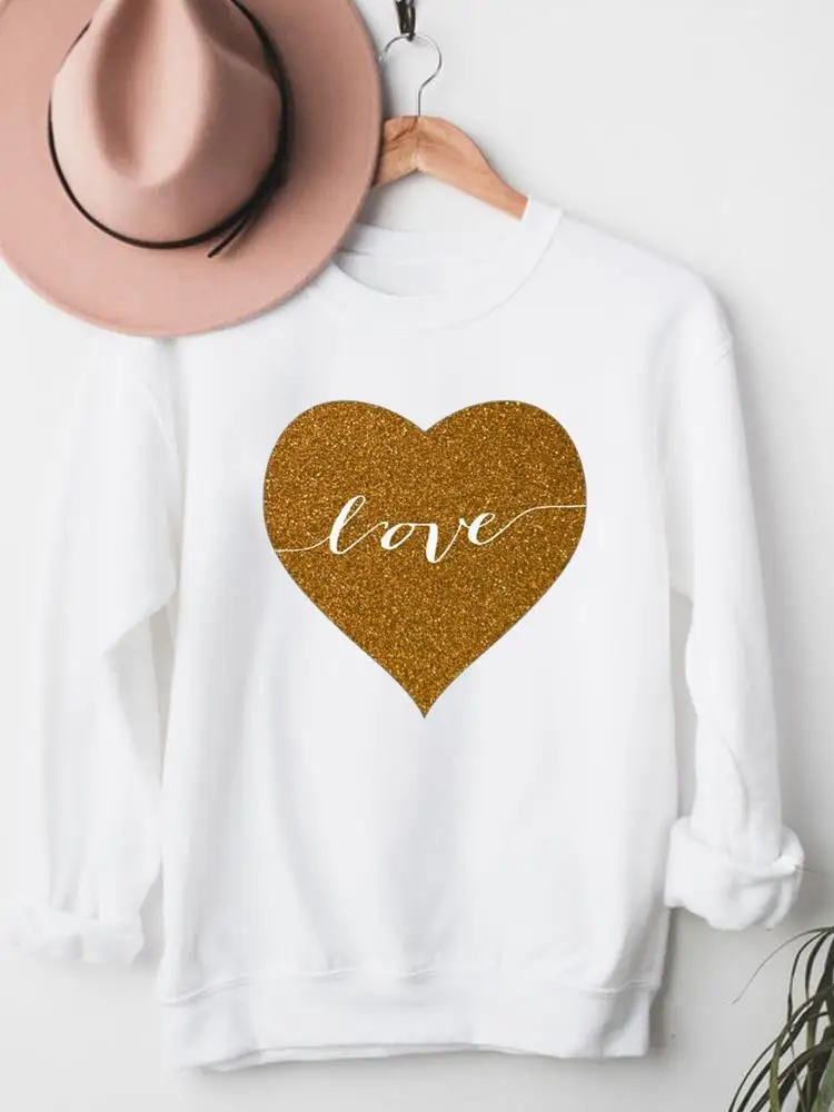 

Autumn Fall Spring Clothes Fashion Ladies Women Female Love Heart Sweet 90s Style Clothing Graphic Pullovers Print Sweatshirts