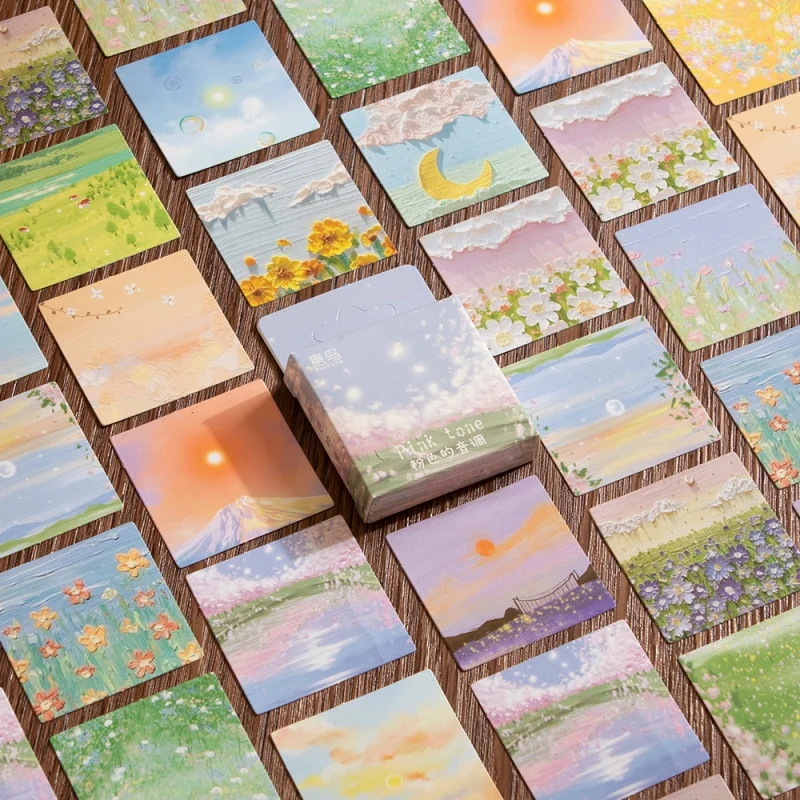 

Decor 46 Pcs Kawaii Paper Stationery Sticker Set Spring Filed Floral Scenery Cute Scrapbooking Decorative Diy Label Gift Packing