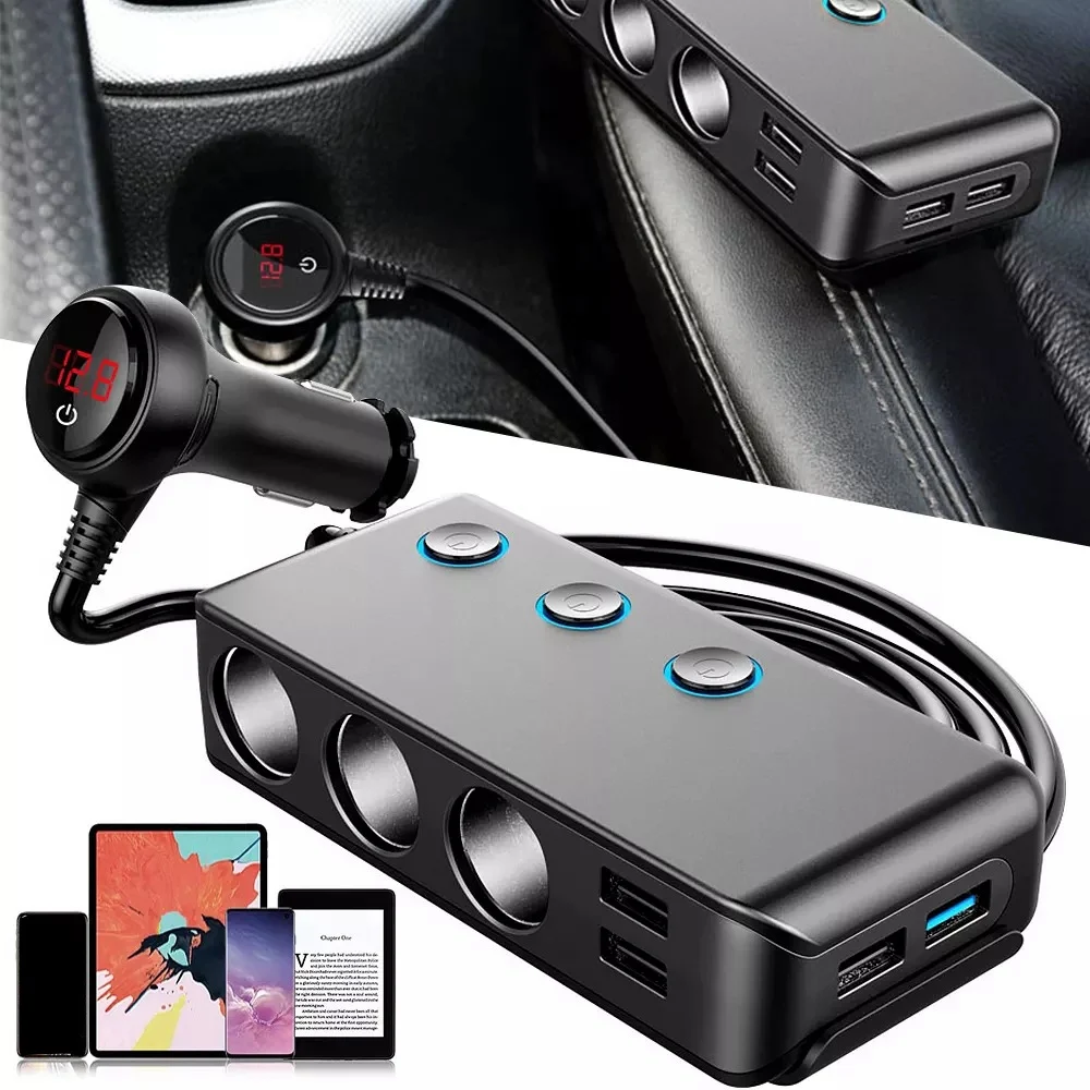 USB-разветвитель быстрой зарядки 3 0 и PD20W 120 Вт 12 В/24 В автомобильный сетевой