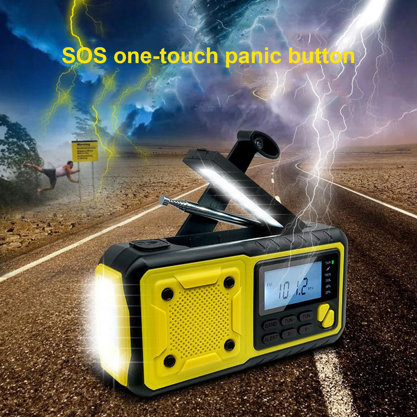 

Disaster Prevention Weather Forecast Solar Hand-Cranked Power Generation Emergency Outdoor Portable Radio With Mobile Power