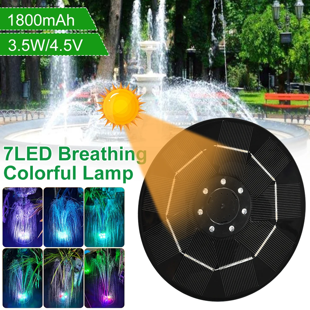 

3.5W/4.5V Solar Water Fountain Pump LED Light Floating Fountain Garden Pumps Swimming Pools Pond Lawn Landscape Decor 2022