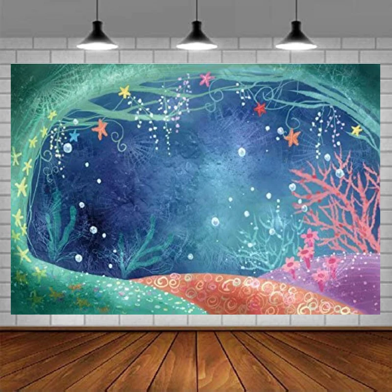 

Фон для фотографий «русалка» с изображением морского дна