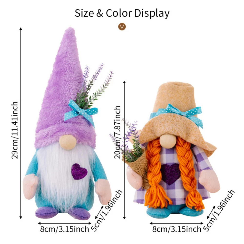 Лавандовая тканевая кукла без лица украшения для дома куклы-гномы праздничные