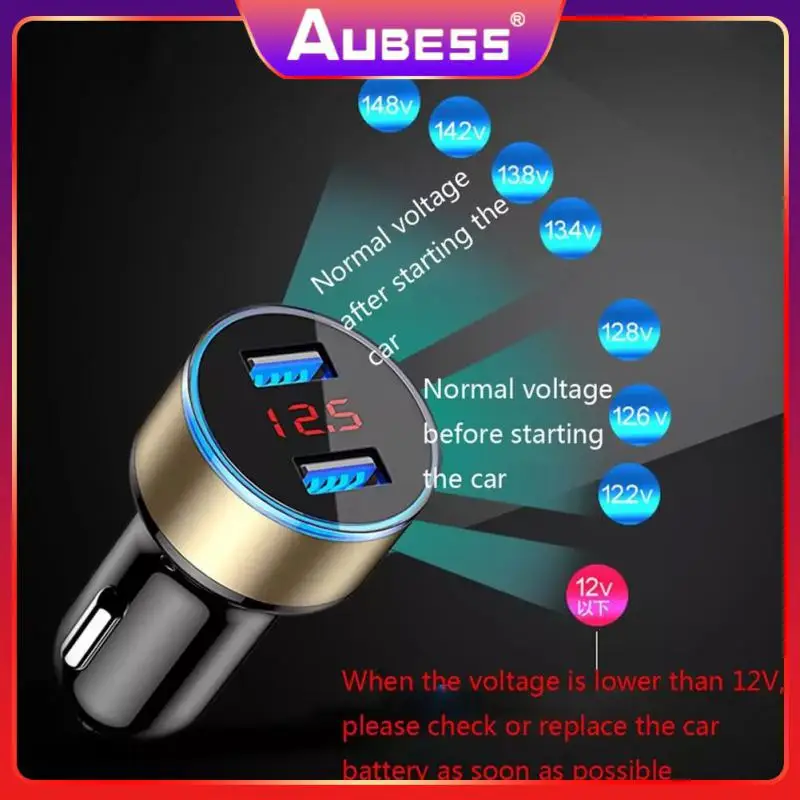 

15w Car Charger Universal Digital Display Cigarette Lighter Multifunctional Dual Usb Port Car Accessories Car Charger Adapter
