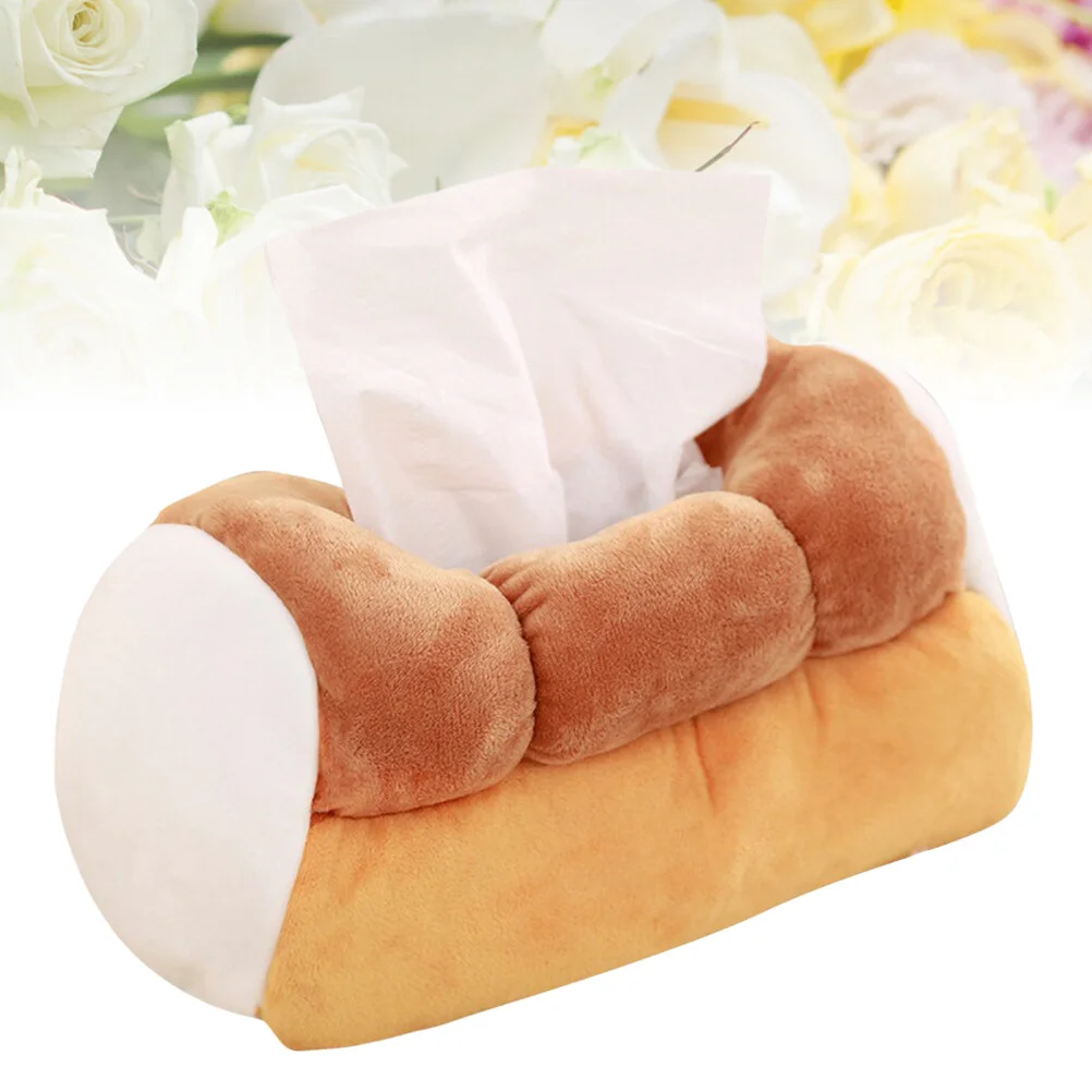 

Simulation Toast Tissue Box Plush Creative Bread Paper Holder Napkin Container for Home Car Cafe