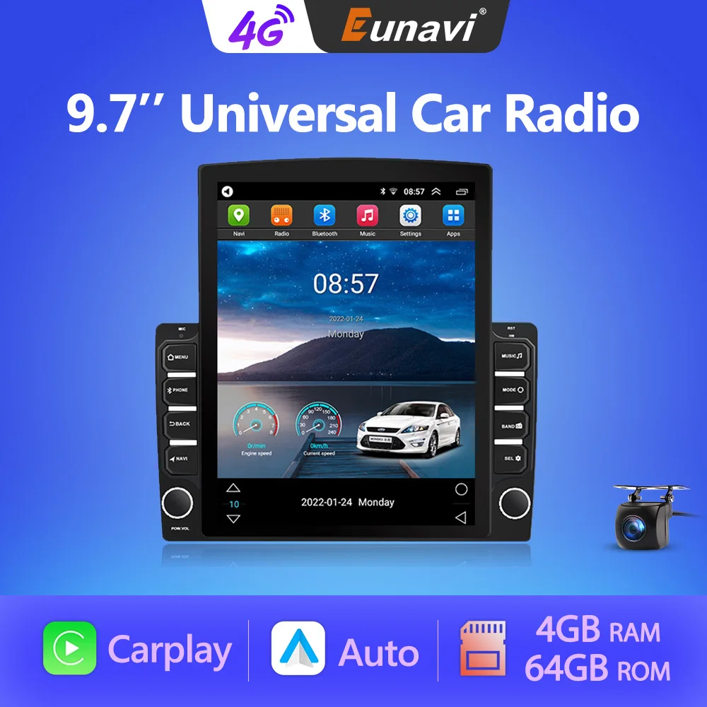 

Eunavi 2 din Universal Android Auto 2Din Car Radio Stereo autoradio 4G GPS Navigation DSP Multimedia Video Player 9.7'' no dvd