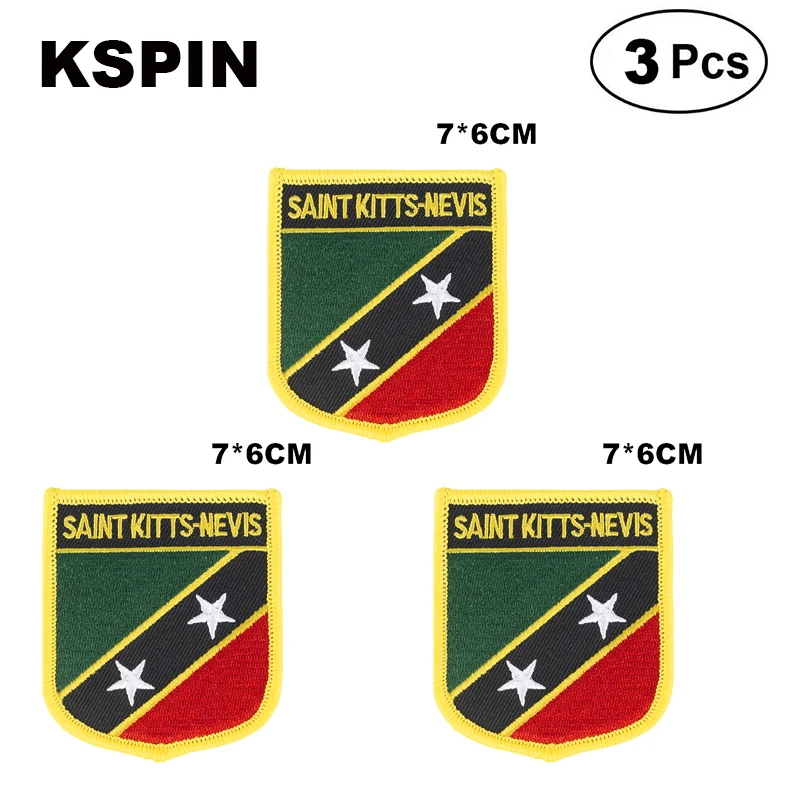 

Saint Kitts Shiled Shape flag patches national flag patches for Cothing DIY Decoration