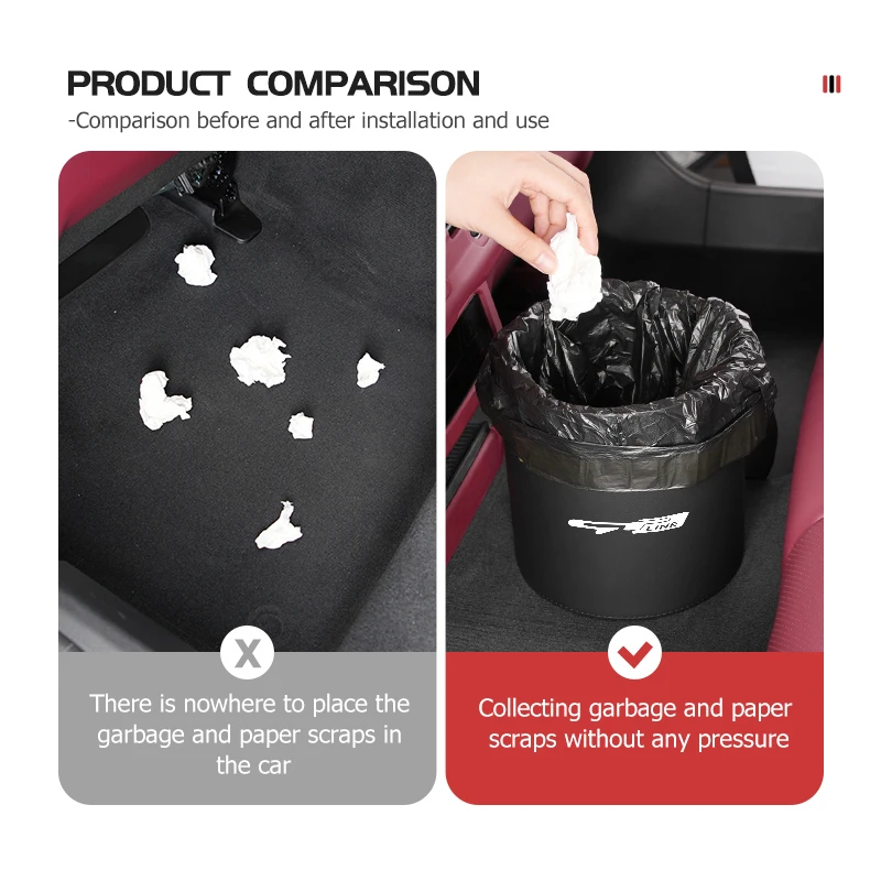 Фото Контейнер для мусора в автомобиль, органайзер для отходов, мусорное ведро для KIA Proceed, Sorento, Cerato, Optima, Sportage, Ceed, Niro, Soul №5