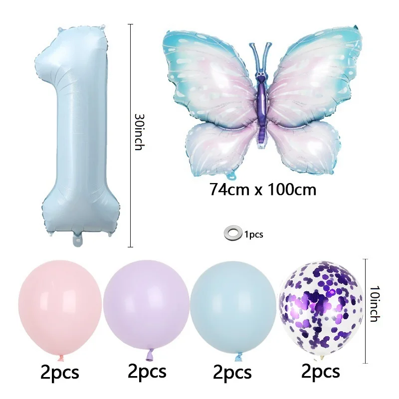 Воздушные шары для дня рождения бабочки Blue Age № 1 2 3 4 5 6 дети год юбилейные товары 10