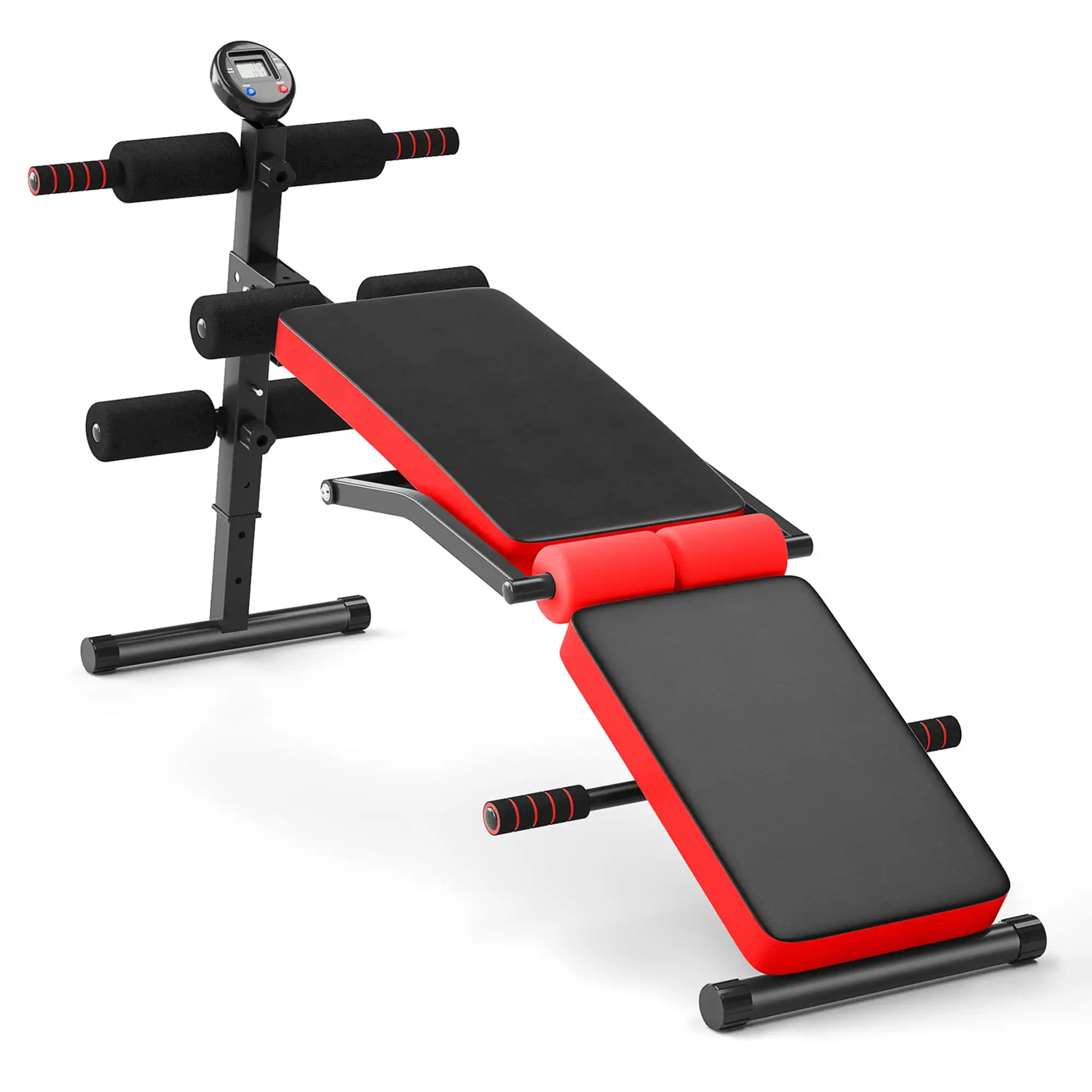 

Adjustable Folding Strength Training with Multi-Functional Weight Bench, Red