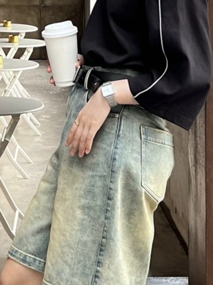 Джинсовые шорты женские летние в американском стиле дышащие повседневные